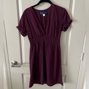NWOT Maroon shirt sleeve mini dress